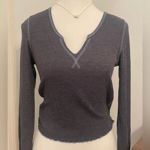 Navy blue long sleeve shirt